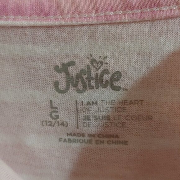 Justice children girl romper L 10/12 purple pink tie dye stripes pattern - Picture 5 of 6